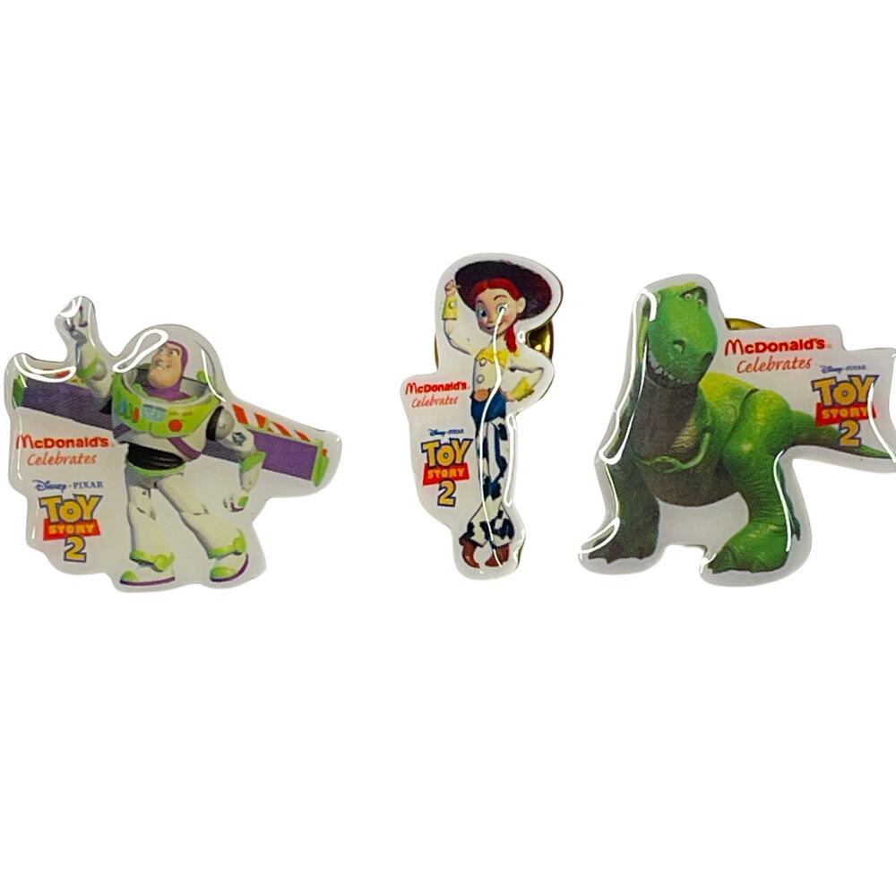 1999 McDonald's Disney Toy Story 2 Lapel Hat Pin – Buzz Lightyear, Jessie & Rex